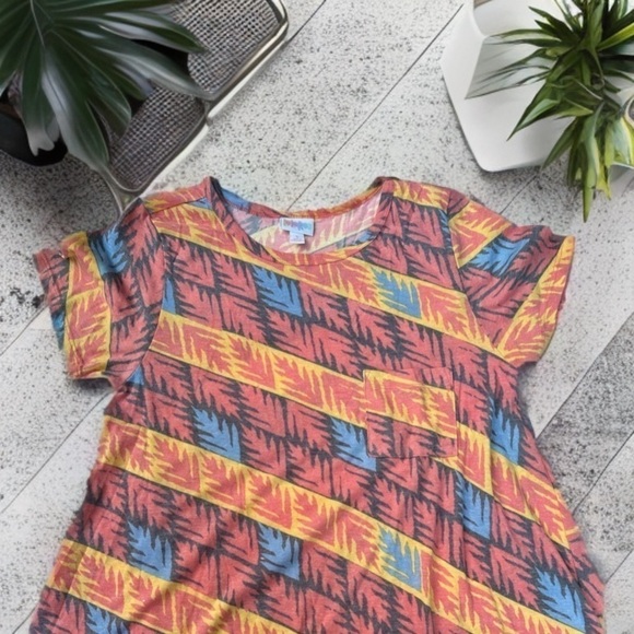 NWT LulaRoe Swing Dress Carly Patch Pocket High Low Hemline Cool Open Sleeve - Picture 1 of 11